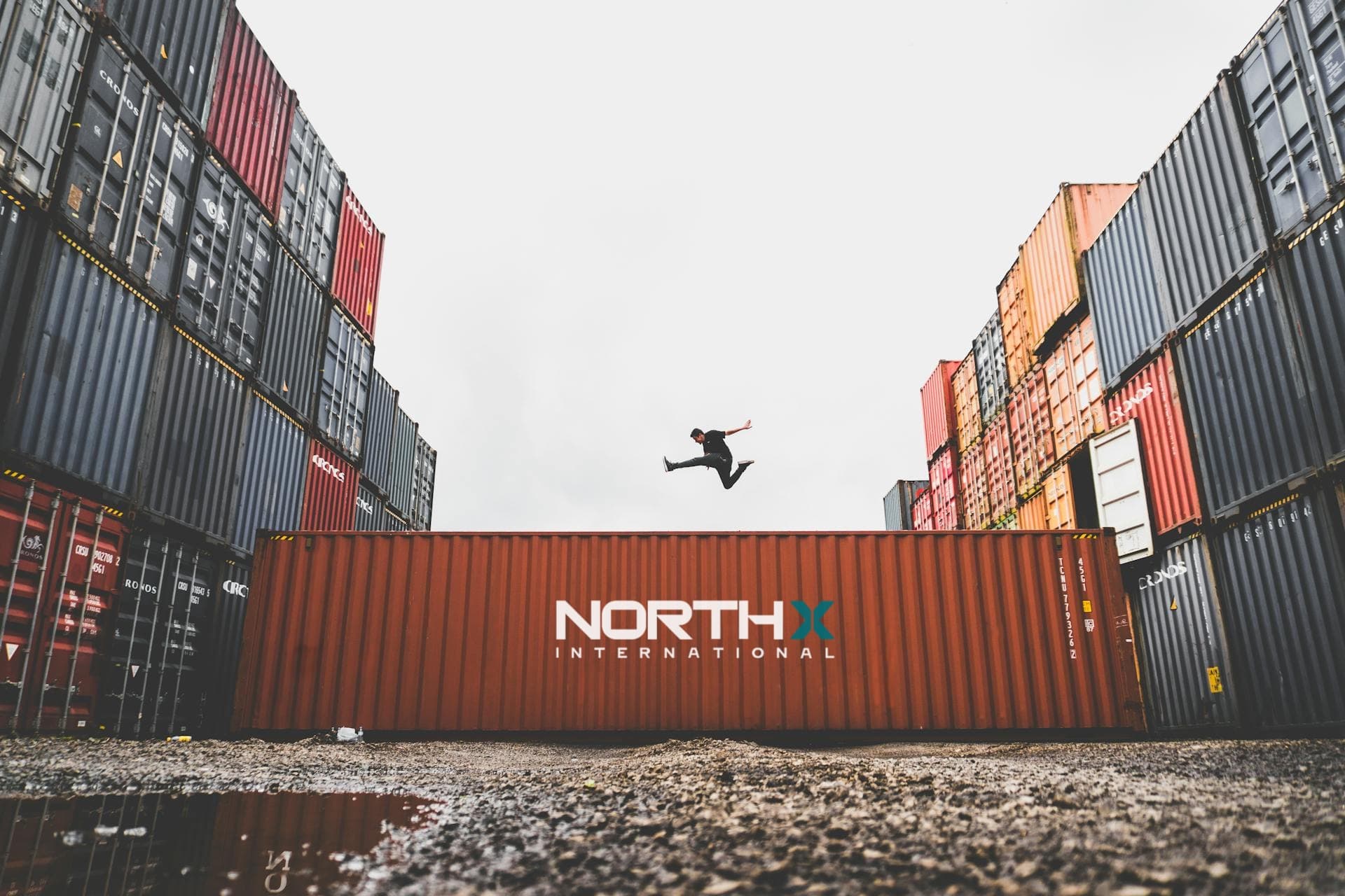 Shipping containers at port